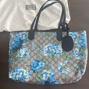 New LARGE BLUE GUCCI BLOOM TOTE